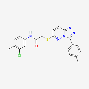 molecular formula C21H18ClN5OS B3407950 N-(3-chloro-4-methylphenyl)-2-((3-(p-tolyl)-[1,2,4]triazolo[4,3-b]pyridazin-6-yl)thio)acetamide CAS No. 852375-56-5