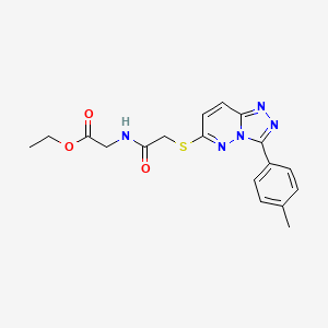 molecular formula C18H19N5O3S B3407954 Ethyl 2-(2-((3-(p-tolyl)-[1,2,4]triazolo[4,3-b]pyridazin-6-yl)thio)acetamido)acetate CAS No. 852375-78-1