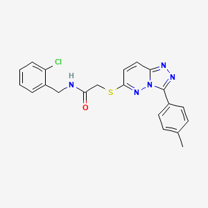 molecular formula C21H18ClN5OS B3407956 N-(2-chlorobenzyl)-2-((3-(p-tolyl)-[1,2,4]triazolo[4,3-b]pyridazin-6-yl)thio)acetamide CAS No. 852375-82-7