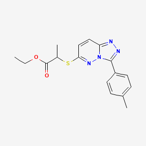 molecular formula C17H18N4O2S B3407959 Ethyl 2-((3-(p-tolyl)-[1,2,4]triazolo[4,3-b]pyridazin-6-yl)thio)propanoate CAS No. 852375-99-6