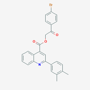 molecular formula C26H20BrNO3 B340796 2-(4-Bromophenyl)-2-oxoethyl 2-(3,4-dimethylphenyl)quinoline-4-carboxylate 