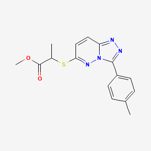molecular formula C16H16N4O2S B3407964 Methyl 2-((3-(p-tolyl)-[1,2,4]triazolo[4,3-b]pyridazin-6-yl)thio)propanoate CAS No. 852376-02-4
