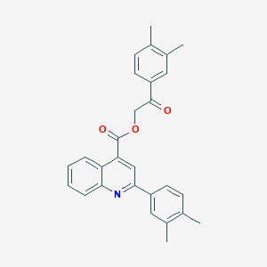 molecular formula C28H25NO3 B340797 2-(3,4-Dimethylphenyl)-2-oxoethyl 2-(3,4-dimethylphenyl)-4-quinolinecarboxylate 