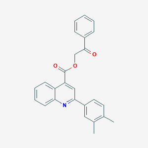 molecular formula C26H21NO3 B340798 2-Oxo-2-phenylethyl 2-(3,4-dimethylphenyl)-4-quinolinecarboxylate 