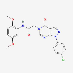 molecular formula C21H18ClN5O4 B3407996 2-(1-(4-chlorophenyl)-4-oxo-1H-pyrazolo[3,4-d]pyrimidin-5(4H)-yl)-N-(2,5-dimethoxyphenyl)acetamide CAS No. 852440-99-4