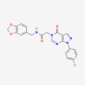 N-(benzo[d][1,3]dioxol-5-ylmethyl)-2-(1-(4-chlorophenyl)-4-oxo-1H-pyrazolo[3,4-d]pyrimidin-5(4H)-yl)acetamide