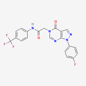 molecular formula C20H13F4N5O2 B3408029 2-(1-(4-fluorophenyl)-4-oxo-1H-pyrazolo[3,4-d]pyrimidin-5(4H)-yl)-N-(4-(trifluoromethyl)phenyl)acetamide CAS No. 852450-59-0