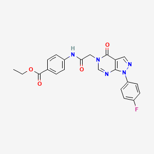 ethyl 4-(2-(1-(4-fluorophenyl)-4-oxo-1H-pyrazolo[3,4-d]pyrimidin-5(4H)-yl)acetamido)benzoate