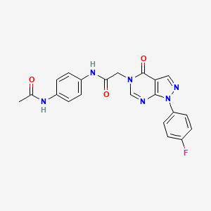 molecular formula C21H17FN6O3 B3408038 N-(4-acetamidophenyl)-2-(1-(4-fluorophenyl)-4-oxo-1H-pyrazolo[3,4-d]pyrimidin-5(4H)-yl)acetamide CAS No. 852450-68-1