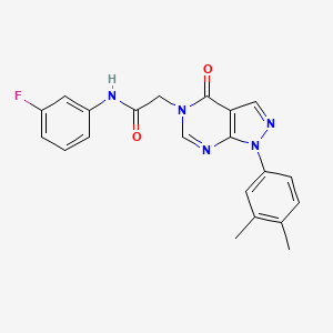 molecular formula C21H18FN5O2 B3408044 2-(1-(3,4-dimethylphenyl)-4-oxo-1H-pyrazolo[3,4-d]pyrimidin-5(4H)-yl)-N-(3-fluorophenyl)acetamide CAS No. 852451-33-3
