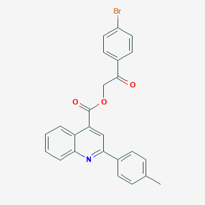 molecular formula C25H18BrNO3 B340805 2-(4-Bromophenyl)-2-oxoethyl 2-(4-methylphenyl)-4-quinolinecarboxylate 