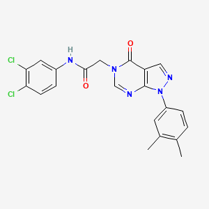 molecular formula C21H17Cl2N5O2 B3408052 N-(3,4-dichlorophenyl)-2-(1-(3,4-dimethylphenyl)-4-oxo-1H-pyrazolo[3,4-d]pyrimidin-5(4H)-yl)acetamide CAS No. 852451-39-9