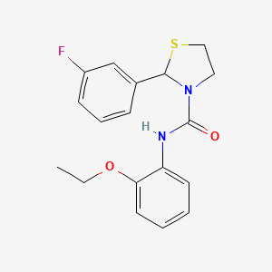 molecular formula C18H19FN2O2S B3408056 N-(2-ethoxyphenyl)-2-(3-fluorophenyl)-1,3-thiazolidine-3-carboxamide CAS No. 854144-43-7