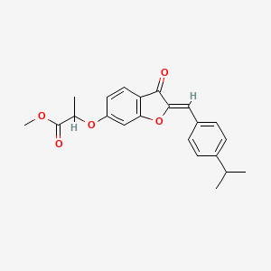 molecular formula C22H22O5 B3408085 (Z)-methyl 2-((2-(4-isopropylbenzylidene)-3-oxo-2,3-dihydrobenzofuran-6-yl)oxy)propanoate CAS No. 859137-84-1