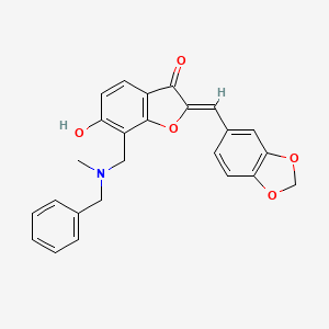 molecular formula C25H21NO5 B3408105 (2Z)-2-(1,3-benzodioxol-5-ylmethylidene)-7-{[benzyl(methyl)amino]methyl}-6-hydroxy-1-benzofuran-3(2H)-one CAS No. 859661-05-5