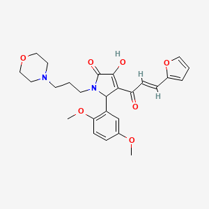 molecular formula C26H30N2O7 B3408133 (E)-5-(2,5-dimethoxyphenyl)-4-(3-(furan-2-yl)acryloyl)-3-hydroxy-1-(3-morpholinopropyl)-1H-pyrrol-2(5H)-one CAS No. 862315-44-4