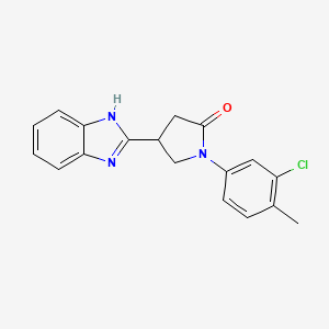 molecular formula C18H16ClN3O B3408142 4-(1H-benzimidazol-2-yl)-1-(3-chloro-4-methylphenyl)pyrrolidin-2-one CAS No. 862828-67-9