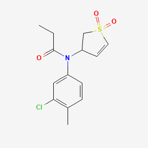 molecular formula C14H16ClNO3S B3408152 N-(3-chloro-4-methylphenyl)-N-(1,1-dioxido-2,3-dihydrothiophen-3-yl)propionamide CAS No. 863007-97-0