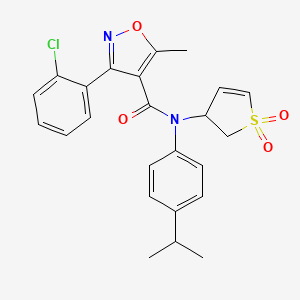 molecular formula C24H23ClN2O4S B3408201 3-(2-chlorophenyl)-N-(1,1-dioxido-2,3-dihydro-3-thienyl)-N-(4-isopropylphenyl)-5-methylisoxazole-4-carboxamide CAS No. 863445-18-5