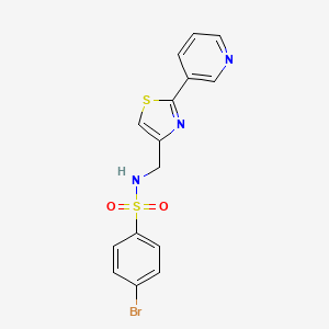 molecular formula C15H12BrN3O2S2 B3408211 4-bromo-N-((2-(pyridin-3-yl)thiazol-4-yl)methyl)benzenesulfonamide CAS No. 863511-16-4