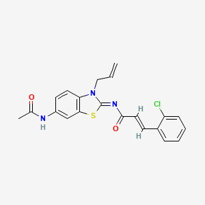 (2E,NZ)-N-(6-acetamido-3-allylbenzo[d]thiazol-2(3H)-ylidene)-3-(2-chlorophenyl)acrylamide