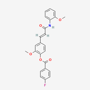 molecular formula C24H20FNO5 B3408231 2-methoxy-4-[(1E)-2-[(2-methoxyphenyl)carbamoyl]eth-1-en-1-yl]phenyl 4-fluorobenzoate CAS No. 865654-86-0