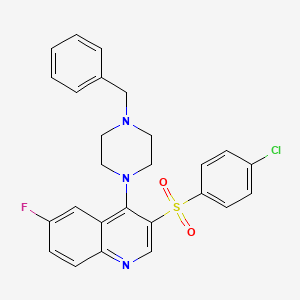 molecular formula C26H23ClFN3O2S B3408243 4-(4-Benzylpiperazin-1-YL)-3-(4-chlorobenzenesulfonyl)-6-fluoroquinoline CAS No. 866871-59-2