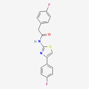 molecular formula C17H12F2N2OS B3408251 2-(4-fluorophenyl)-N-[4-(4-fluorophenyl)-1,3-thiazol-2-yl]acetamide CAS No. 867157-81-1