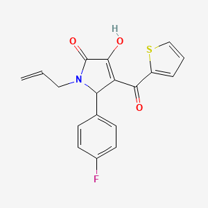 molecular formula C18H14FNO3S B3408259 1-allyl-5-(4-fluorophenyl)-3-hydroxy-4-(thiophene-2-carbonyl)-1H-pyrrol-2(5H)-one CAS No. 868145-61-3