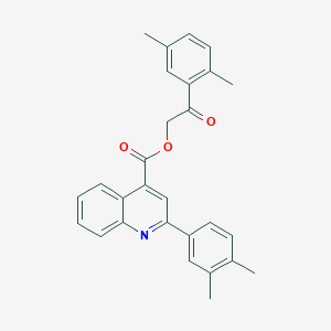 molecular formula C28H25NO3 B340826 2-(2,5-Dimethylphenyl)-2-oxoethyl 2-(3,4-dimethylphenyl)-4-quinolinecarboxylate 