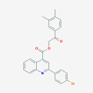 molecular formula C26H20BrNO3 B340827 2-(3,4-Dimethylphenyl)-2-oxoethyl 2-(4-bromophenyl)-4-quinolinecarboxylate 