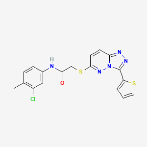 molecular formula C18H14ClN5OS2 B3408276 N-(3-chloro-4-methylphenyl)-2-{[3-(thiophen-2-yl)-[1,2,4]triazolo[4,3-b]pyridazin-6-yl]sulfanyl}acetamide CAS No. 868966-56-7