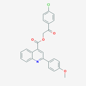 molecular formula C25H18ClNO4 B340828 2-(4-Chlorophenyl)-2-oxoethyl 2-(4-methoxyphenyl)-4-quinolinecarboxylate 