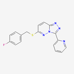 molecular formula C17H12FN5S B3408283 6-((4-Fluorobenzyl)thio)-3-(pyridin-2-yl)-[1,2,4]triazolo[4,3-b]pyridazine CAS No. 868967-94-6