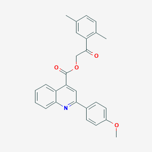 molecular formula C27H23NO4 B340829 2-(2,5-Dimethylphenyl)-2-oxoethyl 2-(4-methoxyphenyl)-4-quinolinecarboxylate 