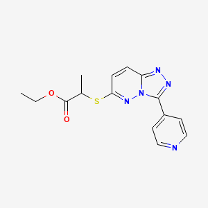 molecular formula C15H15N5O2S B3408293 Ethyl 2-((3-(pyridin-4-yl)-[1,2,4]triazolo[4,3-b]pyridazin-6-yl)thio)propanoate CAS No. 868970-36-9