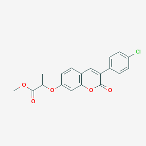 molecular formula C19H15ClO5 B3408325 methyl 2-{[3-(4-chlorophenyl)-2-oxo-2H-chromen-7-yl]oxy}propanoate CAS No. 869080-81-9