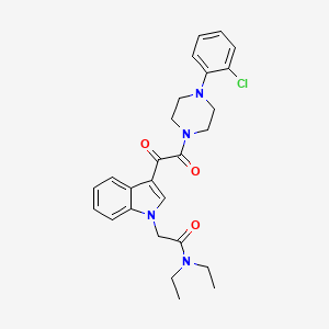molecular formula C26H29ClN4O3 B3408345 2-(3-{2-[4-(2-chlorophenyl)piperazin-1-yl]-2-oxoacetyl}-1H-indol-1-yl)-N,N-diethylacetamide CAS No. 872843-67-9