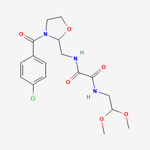N1-((3-(4-chlorobenzoyl)oxazolidin-2-yl)methyl)-N2-(2,2-dimethoxyethyl)oxalamide