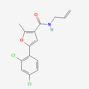 molecular formula C15H13Cl2NO2 B3408391 5-(2,4-dichlorophenyl)-2-methyl-N-(prop-2-en-1-yl)furan-3-carboxamide CAS No. 875285-95-3