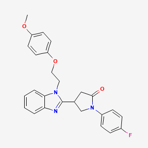 molecular formula C26H24FN3O3 B3408398 1-(4-fluorophenyl)-4-{1-[2-(4-methoxyphenoxy)ethyl]-1H-benzimidazol-2-yl}pyrrolidin-2-one CAS No. 876713-00-7
