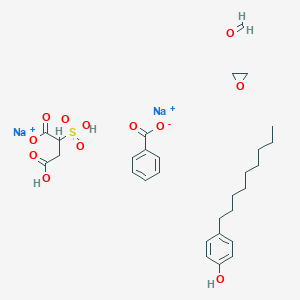 molecular formula C29H40Na2O12S B034084 Formaldehyde, polymer with 4-nonylphenol and oxirane, benzoate hydrogen sulfobutanedioate, disodium CAS No. 104133-71-3