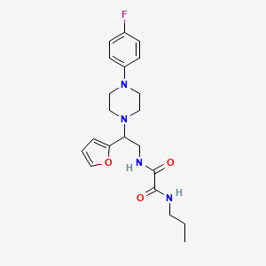 molecular formula C21H27FN4O3 B3408429 N'-{2-[4-(4-fluorophenyl)piperazin-1-yl]-2-(furan-2-yl)ethyl}-N-propylethanediamide CAS No. 877632-08-1