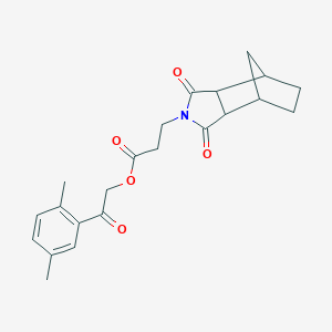 molecular formula C22H25NO5 B340843 2-(2,5-Dimethylphenyl)-2-oxoethyl 3-(3,5-dioxo-4-azatricyclo[5.2.1.0~2,6~]dec-4-yl)propanoate 