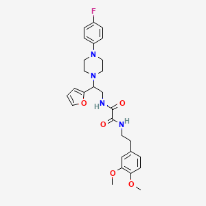 molecular formula C28H33FN4O5 B3408439 N1-(3,4-dimethoxyphenethyl)-N2-(2-(4-(4-fluorophenyl)piperazin-1-yl)-2-(furan-2-yl)ethyl)oxalamide CAS No. 877632-17-2