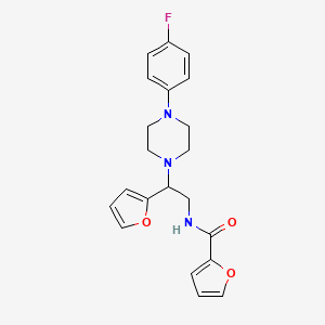 molecular formula C21H22FN3O3 B3408456 N-(2-(4-(4-fluorophenyl)piperazin-1-yl)-2-(furan-2-yl)ethyl)furan-2-carboxamide CAS No. 877632-66-1