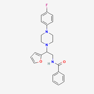 molecular formula C23H24FN3O2 B3408468 N-{2-[4-(4-fluorophenyl)piperazin-1-yl]-2-(furan-2-yl)ethyl}benzamide CAS No. 877632-70-7