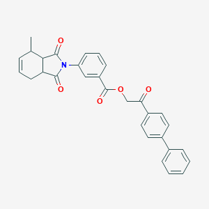 molecular formula C30H25NO5 B340847 2-(biphenyl-4-yl)-2-oxoethyl 3-(4-methyl-1,3-dioxo-1,3,3a,4,7,7a-hexahydro-2H-isoindol-2-yl)benzoate 