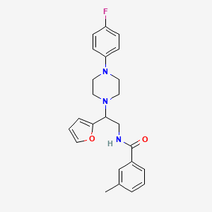 molecular formula C24H26FN3O2 B3408471 N-{2-[4-(4-fluorophenyl)piperazin-1-yl]-2-(furan-2-yl)ethyl}-3-methylbenzamide CAS No. 877632-71-8
