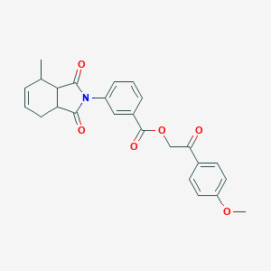 molecular formula C25H23NO6 B340848 2-(4-methoxyphenyl)-2-oxoethyl 3-(4-methyl-1,3-dioxo-1,3,3a,4,7,7a-hexahydro-2H-isoindol-2-yl)benzoate 